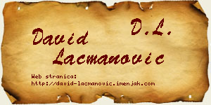 David Lacmanović vizit kartica